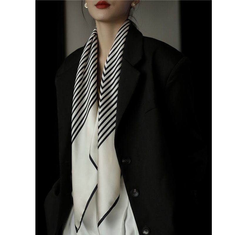 OM Classic Striped Silky Versatile Large Scarf