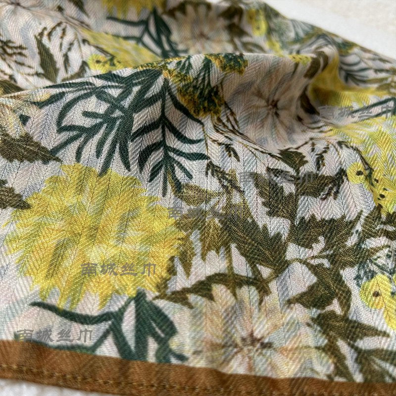 【Qiuli】New style scarf double-sided velvet feel 65 square scarf thick style literary versatile silk scarf