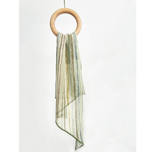 Liujiangnan Green-Toned Long Silk Scarf/Streamer (20 x 165 cm)