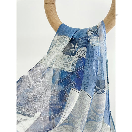 Denim Sash with Ink Painting Design (20 x 165 cm)