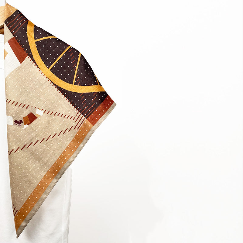 Equestrian-Print Velvet-Touch Thermal Scarf
