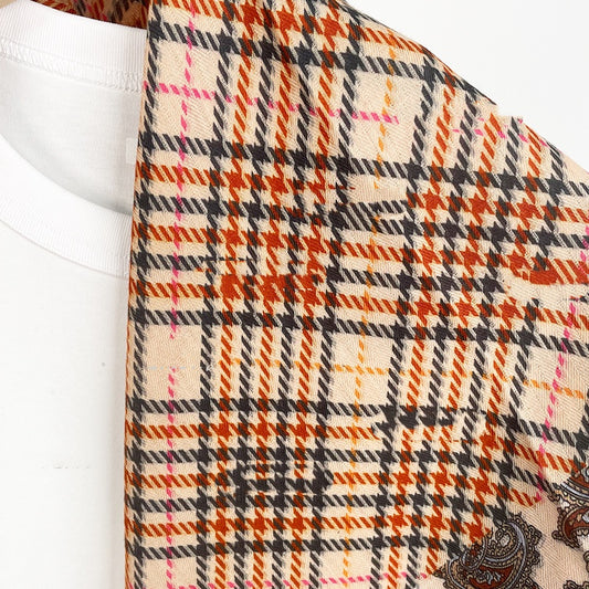 Check paisley leopard print warm scarf