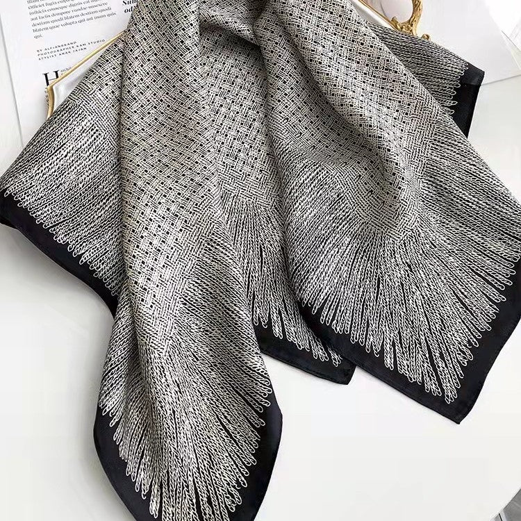 Small fragrant ash high-end versatile large square scarf