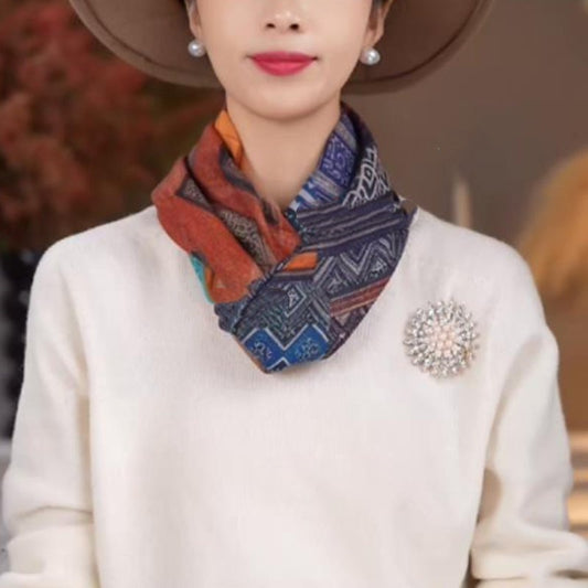 Time Gate Oil Painting Style Jigsaw Warm Scarf