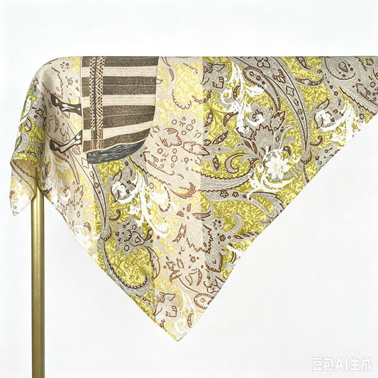 Jixiang Velvet-Cotton Thickened Warm Scarf 65×65cm