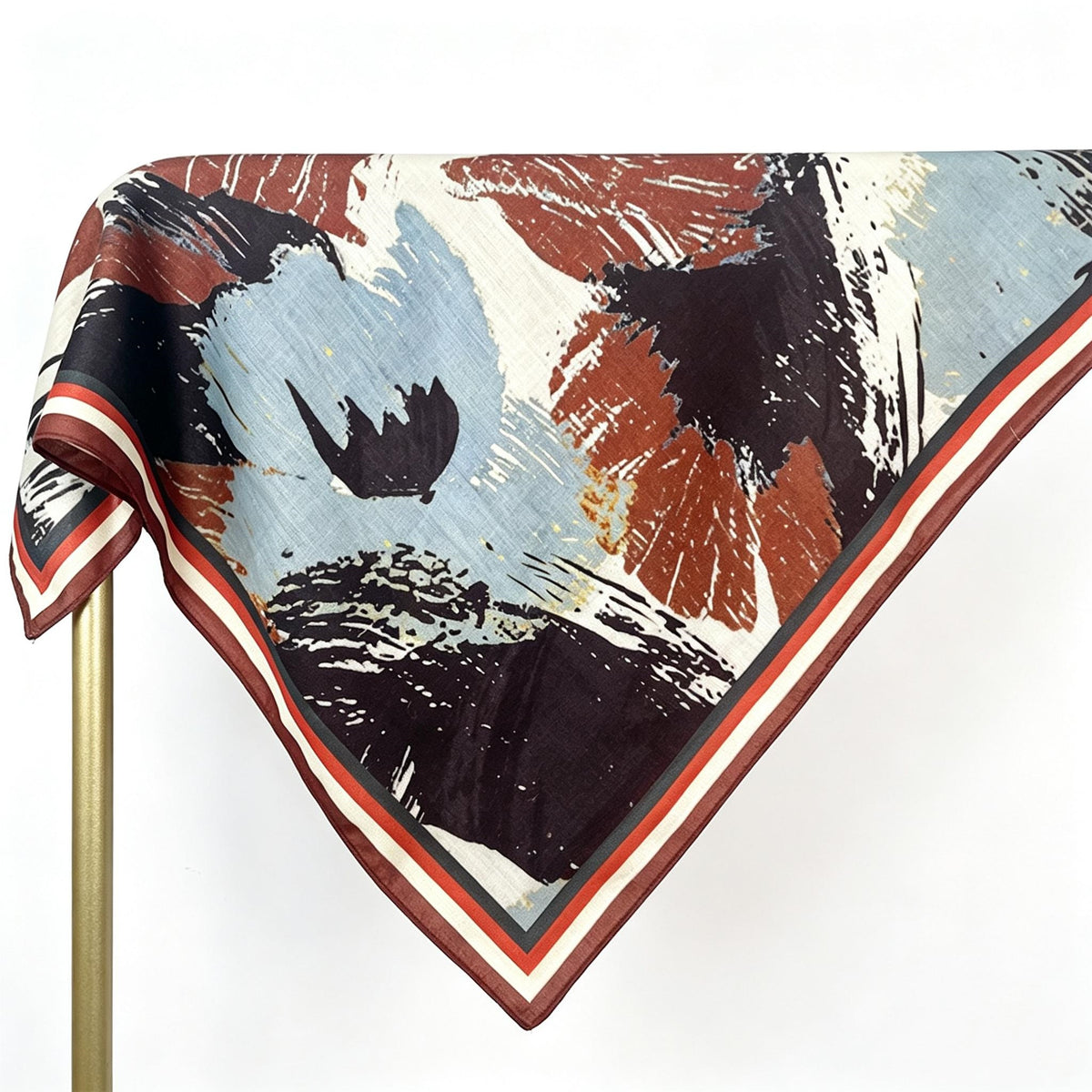 Artistic Graffiti-Print Warm Square Scarf (65×65cm)