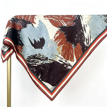 Artistic Graffiti-Print Warm Square Scarf (65×65cm)
