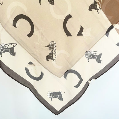 Elegant Double-C Monogram Silk Scarf (70cm)