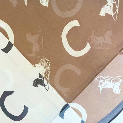 Elegant Double-C Monogram Silk Scarf (70cm)