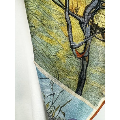 Van Gogh oil painting style literary velvet warm large scarf