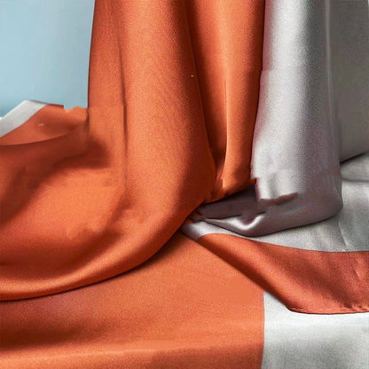 Luxury 90cm size flattering solid color large silk scarf