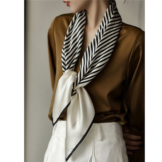 OM Classic Striped Silky Versatile Large Scarf