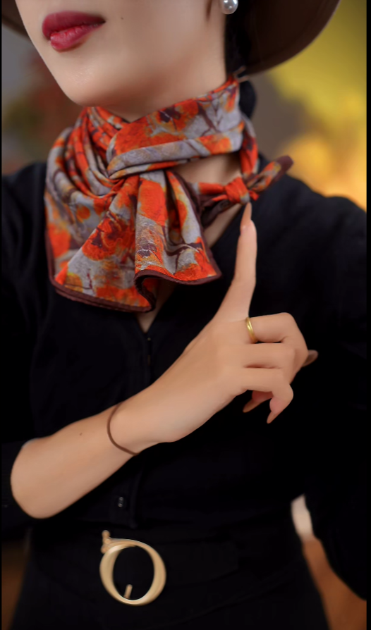 Shishi Ruyi high-end, elegant, festive, and whitening silk scarf