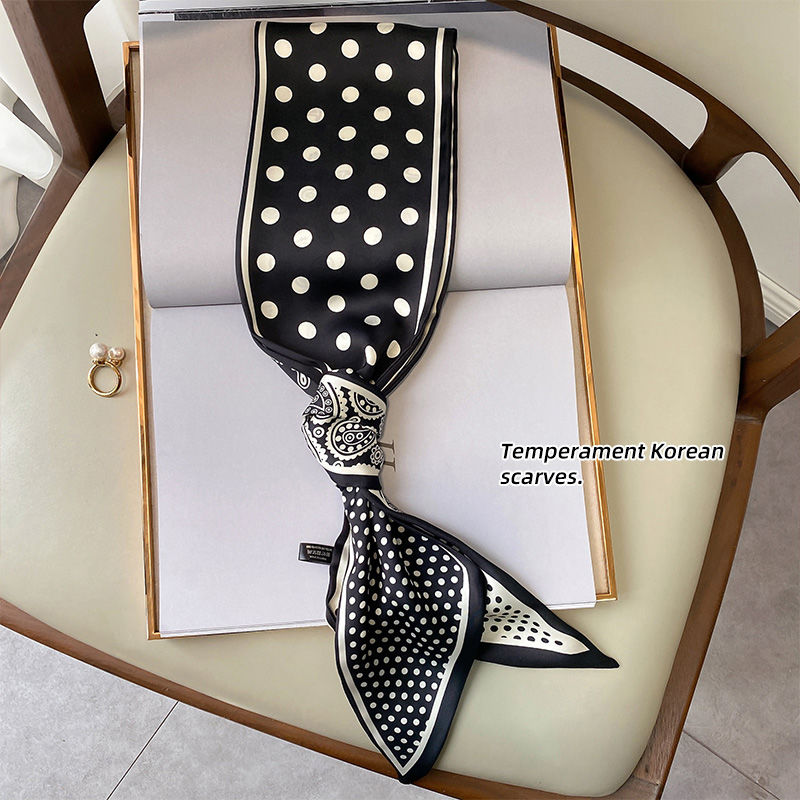 Paisley black and white versatile long scarf