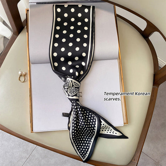 Paisley black and white versatile long scarf