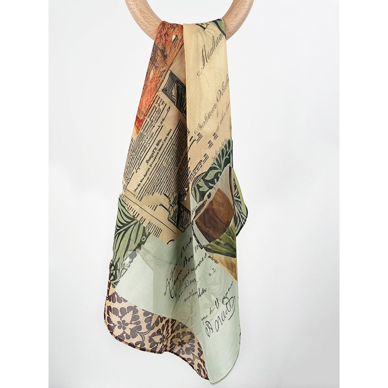 "Lush Greenery" Landscape-Print Scarf Gift (70cm)