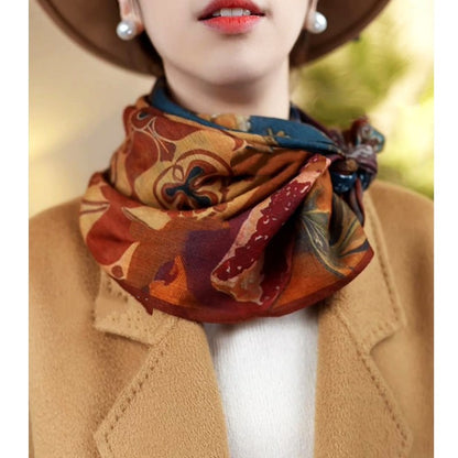 Durian-patterned, warm and flattering large scarf (size 88)