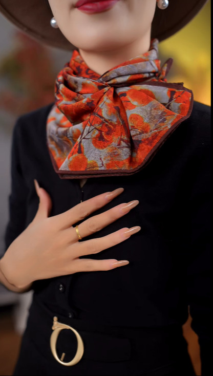 Shishi Ruyi high-end, elegant, festive, and whitening silk scarf