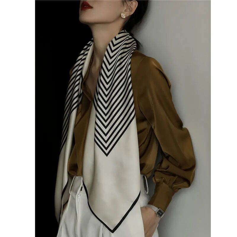 OM Classic Striped Silky Versatile Large Scarf