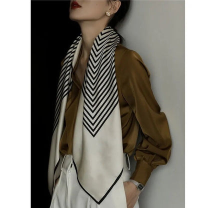 OM Classic Striped Silky Versatile Large Scarf