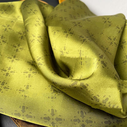 [Avocado Green] Fashionable Temperament 70 Square Scarf New Contrast Color Double-sided Versatile Silk Scarf 70*70cm
