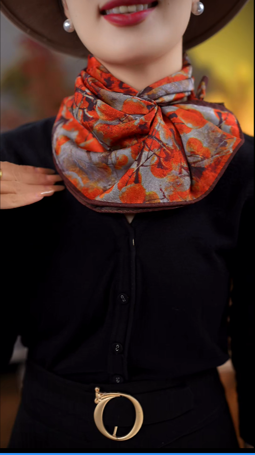 Shishi Ruyi high-end, elegant, festive, and whitening silk scarf