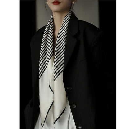 OM Classic Striped Silky Versatile Large Scarf