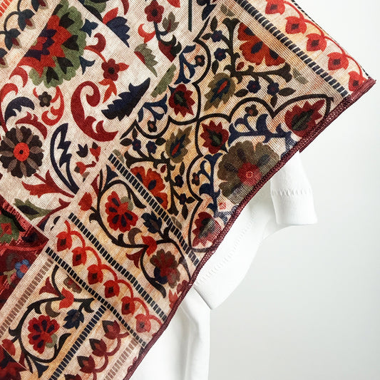 Nomadic style cotton and linen vintage 70cm scarf