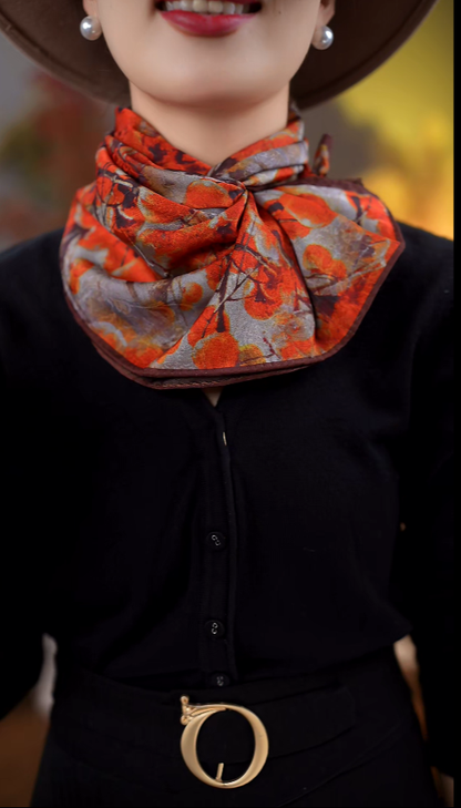 Shishi Ruyi high-end, elegant, festive, and whitening silk scarf