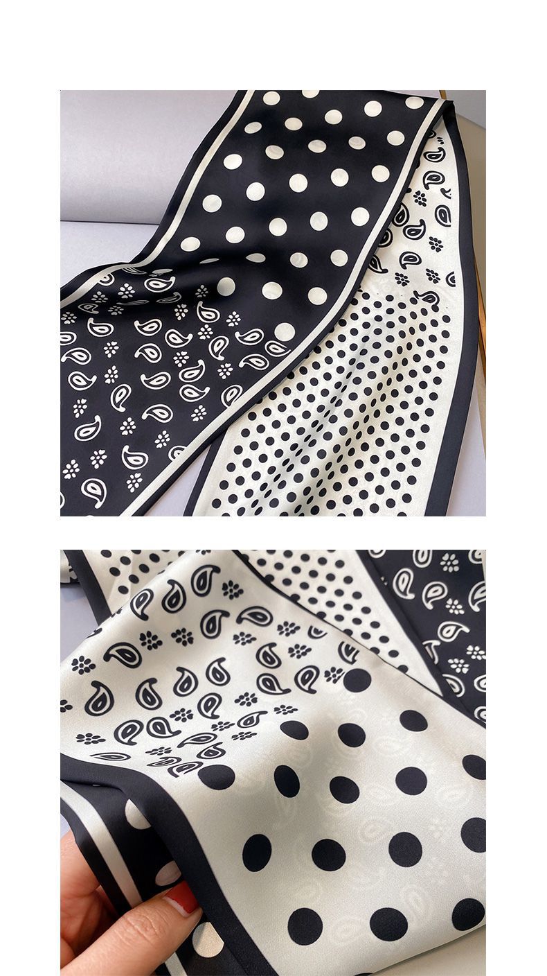 Paisley black and white versatile long scarf