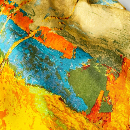 Large silk scarf in the style of an oil painting of a birch forest