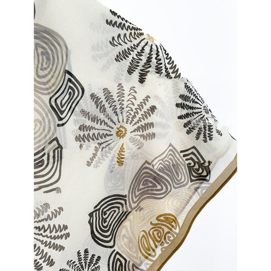 Simple camellia flower artistic square scarf, 70*70cm