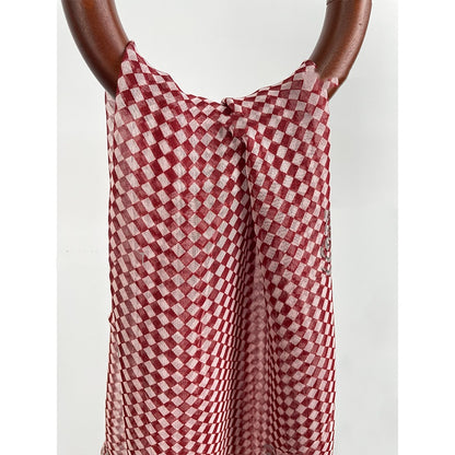 Rose-Red Plaid Long Scarf / Streamer (Gift) — 20 x 165 cm