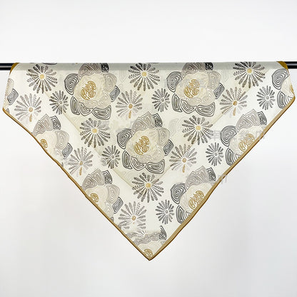 Simple camellia flower artistic square scarf, 70*70cm