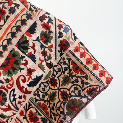 Nomadic-style cotton and linen vintage 70cm scarf