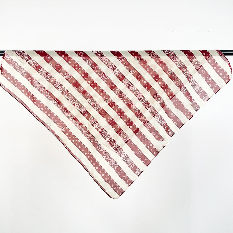 Paisley red striped square scarf 70*70cm