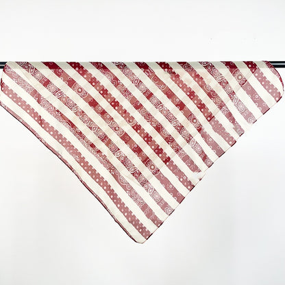 Paisley red striped square scarf 70*70cm