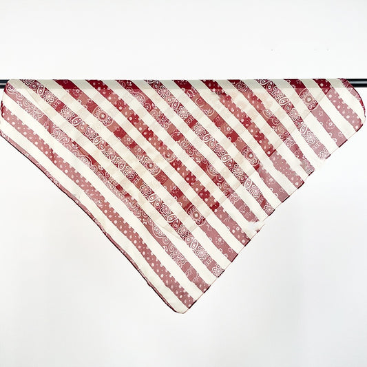 Paisley red striped square scarf 70*70cm
