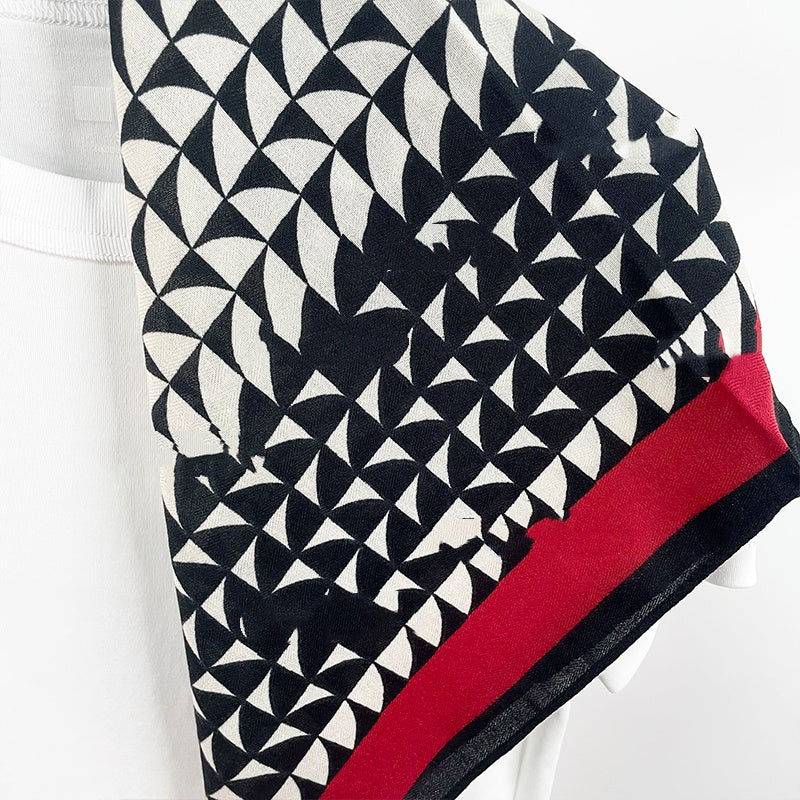 H-letter black and red high-end warm scarf