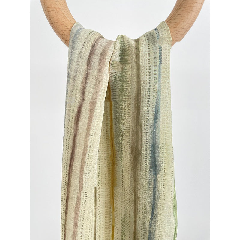 Liujiangnan Green-Toned Long Silk Scarf/Streamer (20 x 165 cm)