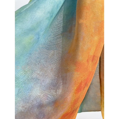 Monet-Style Gradient Long Silk Scarf Gift (20 x 165 cm)