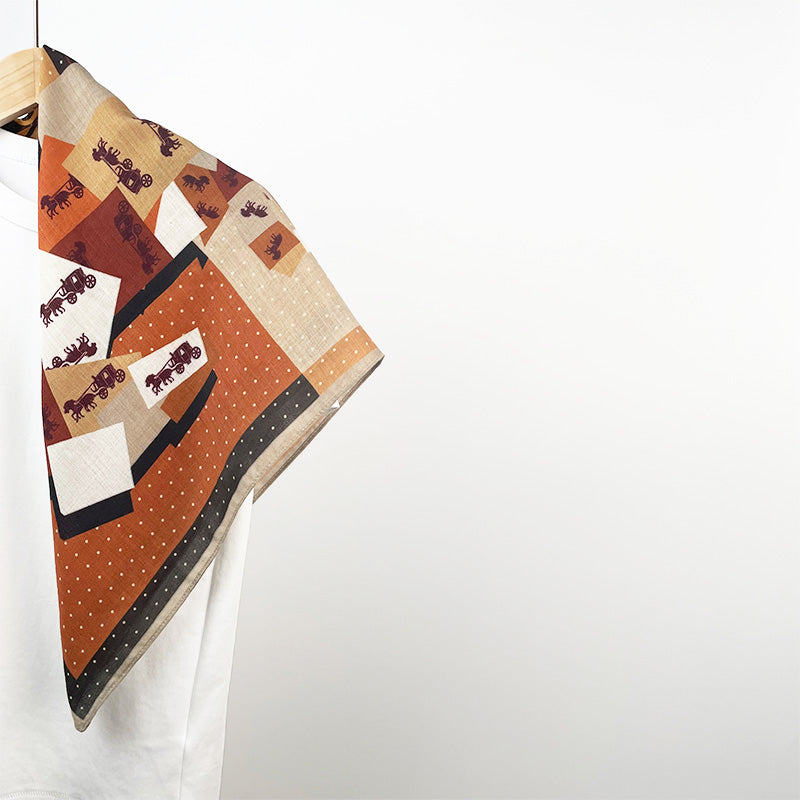 Equestrian-Print Velvet-Touch Thermal Scarf
