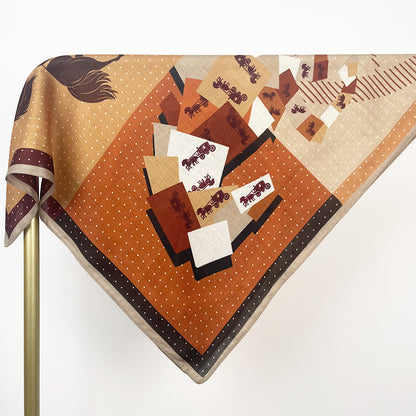 Equestrian-Print Velvet-Touch Thermal Scarf
