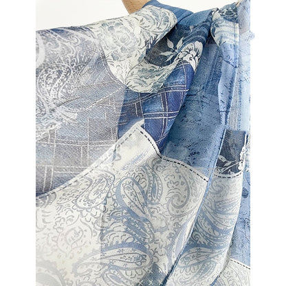 Denim Sash with Ink Painting Design (20 x 165 cm)