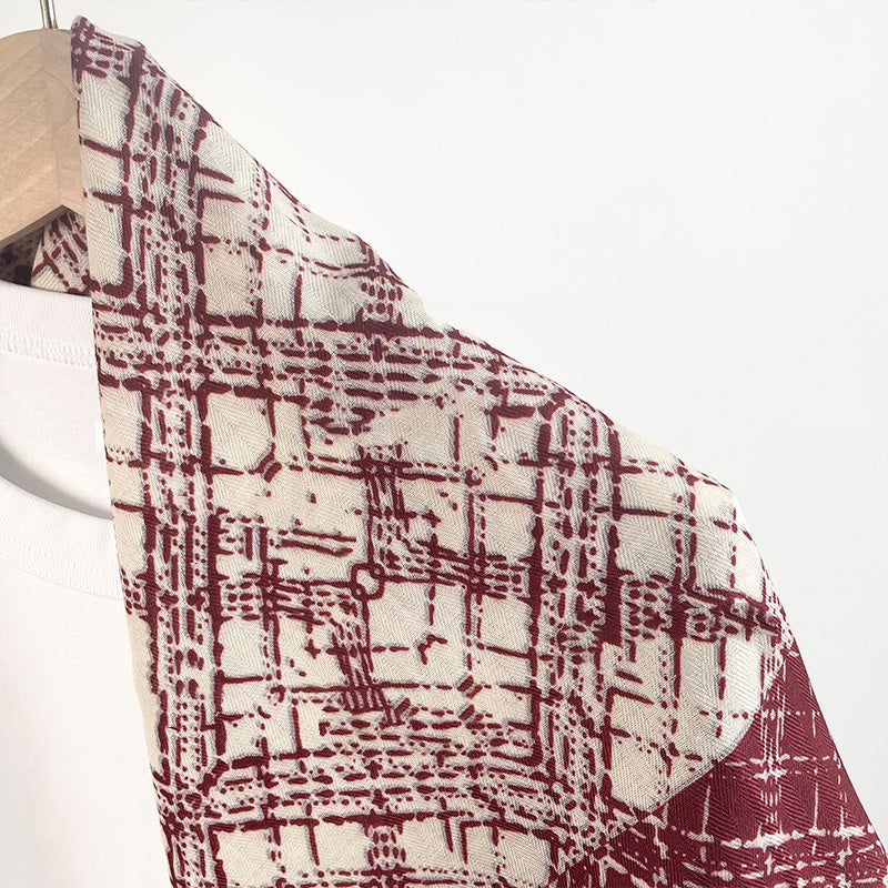 Red plaid scarf, flattering, stylish, and warm, 65cm wide.