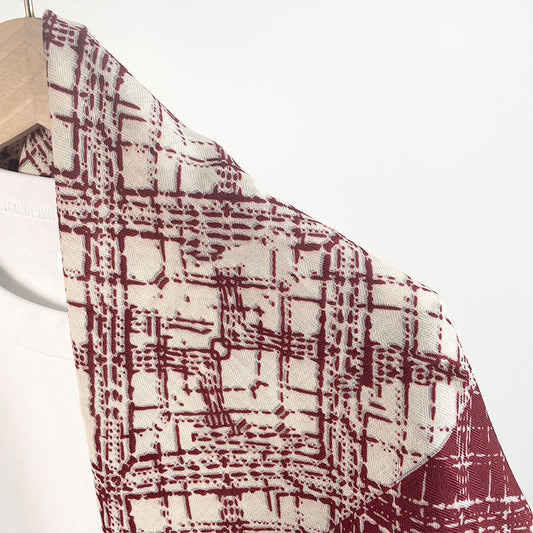 Red plaid scarf, flattering, stylish, and warm, 65cm wide.