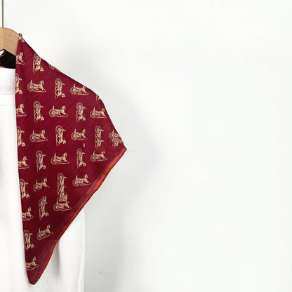 Waffle Carriage Retro Red Warm Scarf