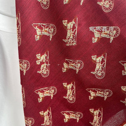 Waffle Carriage Retro Red Warm Scarf