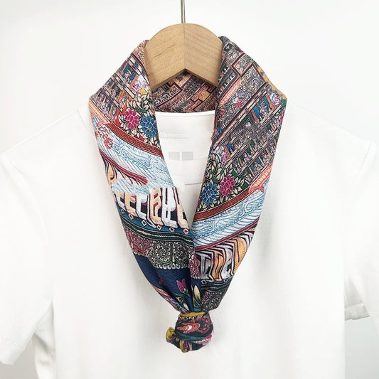 [Sanskrit] Autumn and winter new art retro ethnic style literary velvet feel warm scarf 65*65