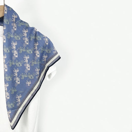 Cowboy carriage elegant blue velvet warm scarf